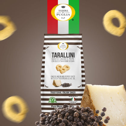Terre Di Puglia Cheese and Black Pepper Tarallini 8.1oz/230g
