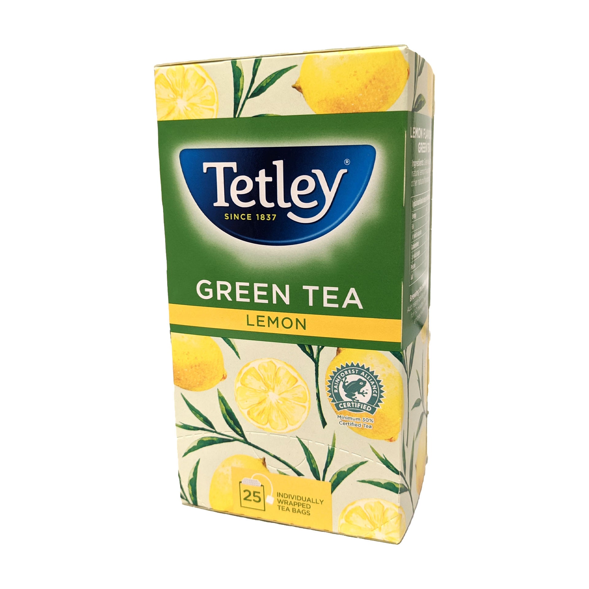 Clearance Tetley Green Tea Lemon 25 foil tea bags