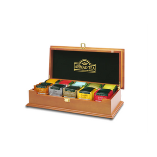 Ahmad Tea Gift Box - Designer Wooden Chest, 10 Flavors, 100 Tea Bags