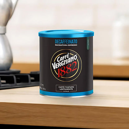 Caffe Vergnano Decaffeinated Espresso Fine Grind Coffee In Can 8.8oz/250g