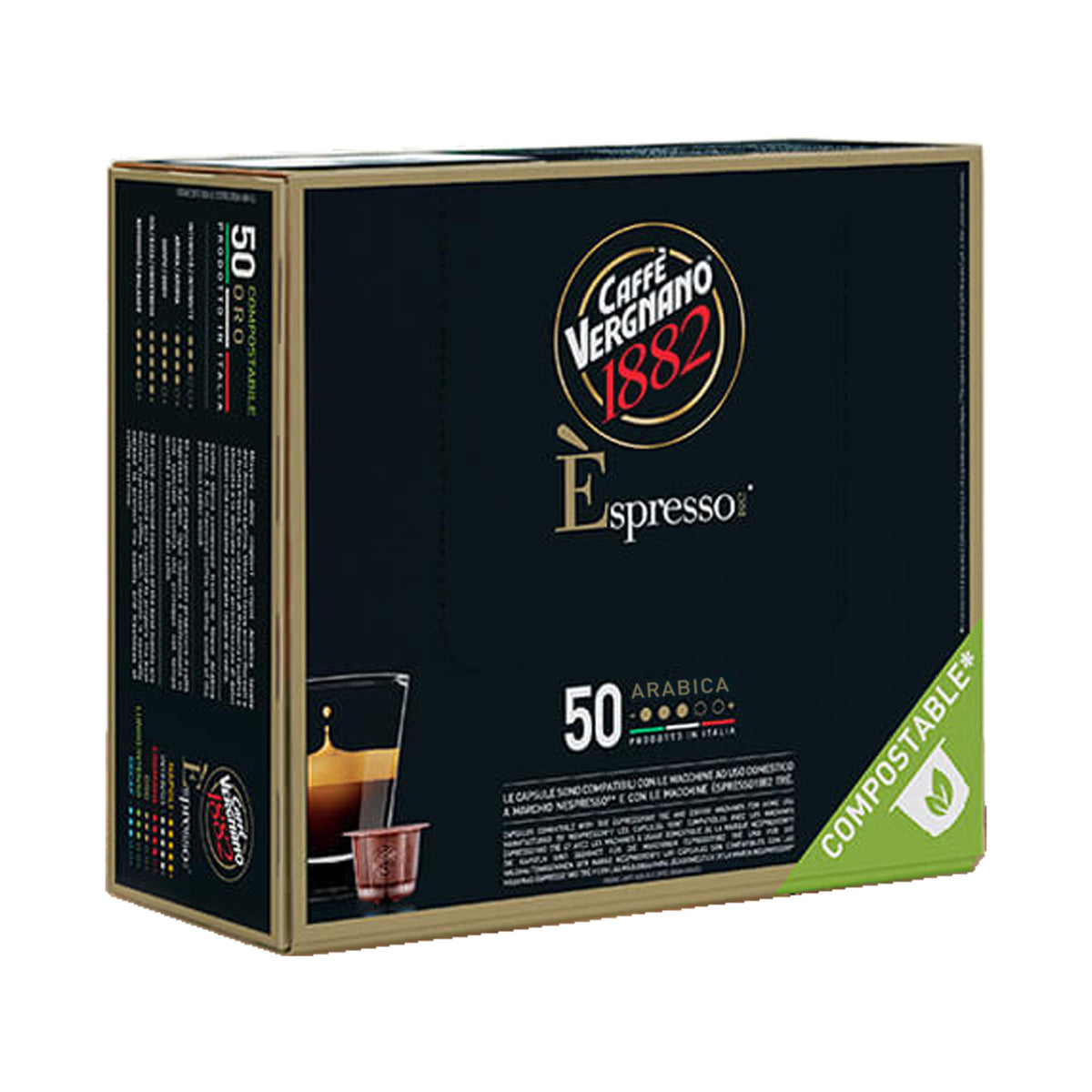 Caffe Vergnano Arabica Coffee Nespresso Capsules 50ct