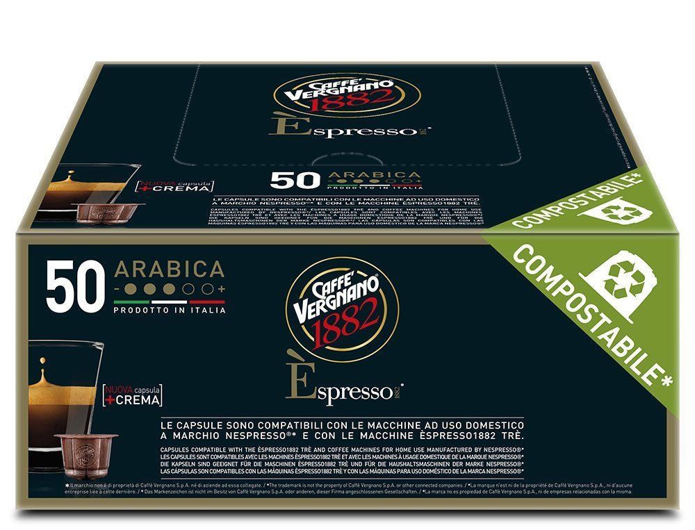 Caffe Vergnano Arabica Coffee Nespresso Capsules 50ct